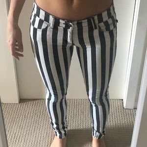 Black and White Striped Pants